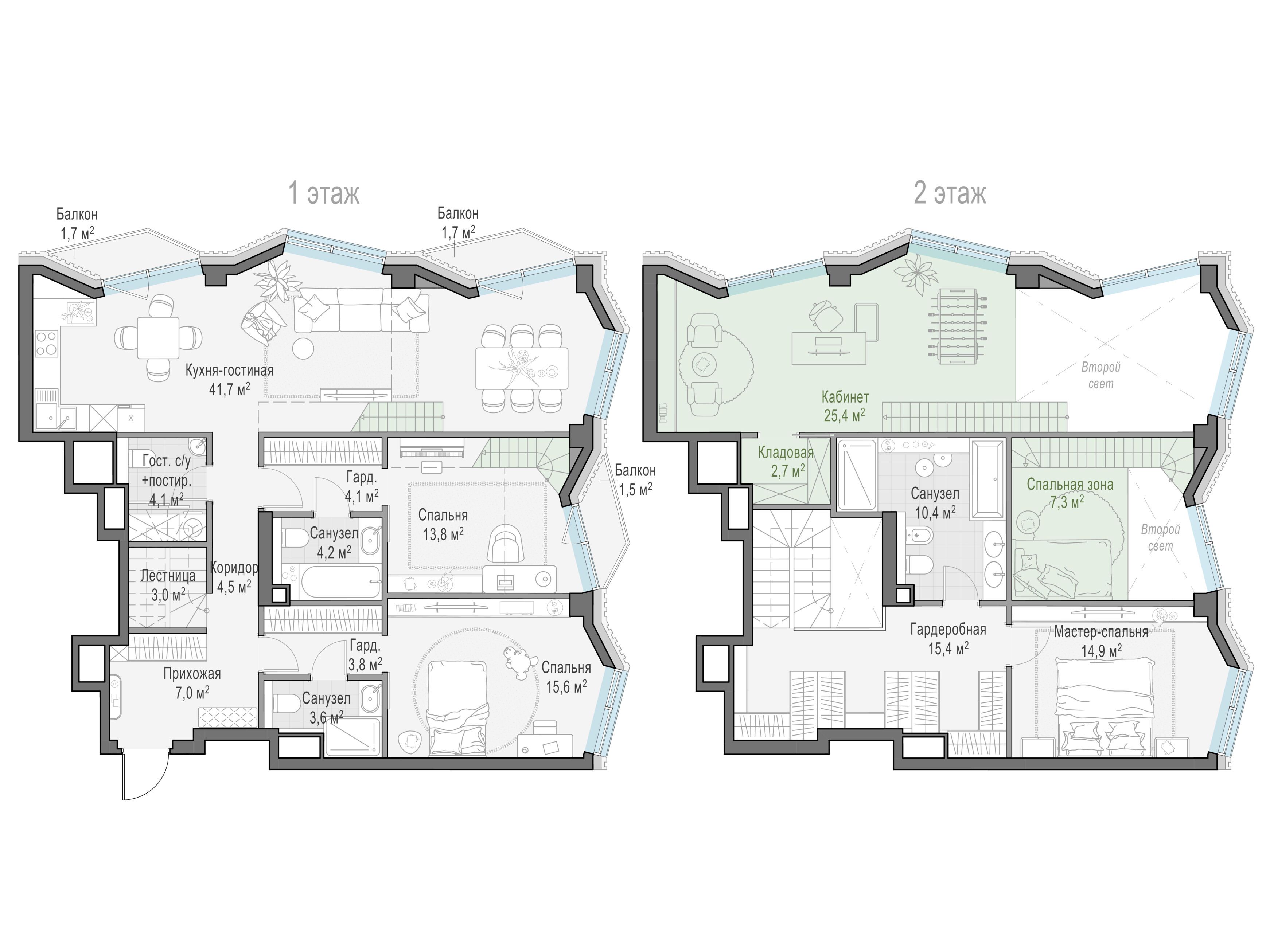 Планировка: 3-комн. квартира 145.60 м² в новостройке Тишинский бульвар