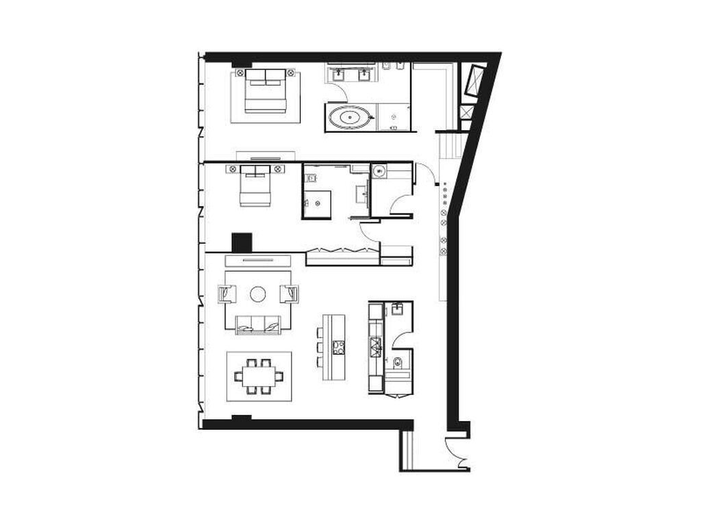 Планировка: 3-комн. квартира 190.70 м² в новостройке Око