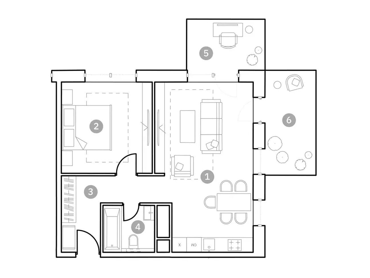 Планировка: 2-комн. квартира 64.90 м² в новостройке ФизтехСити