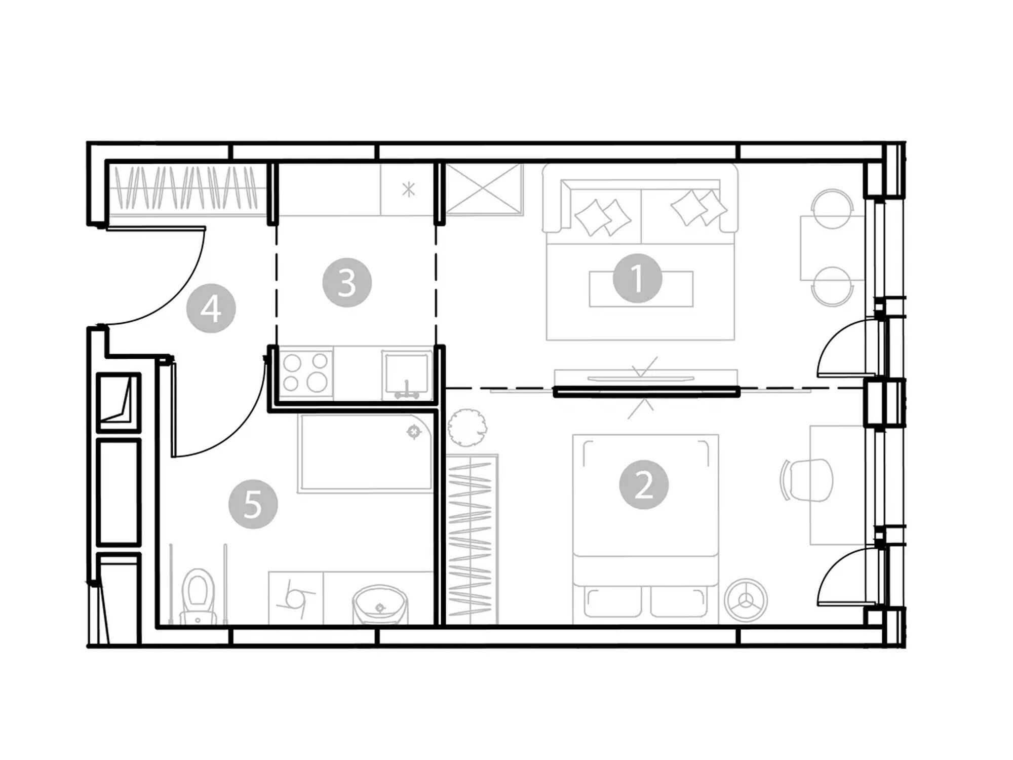Планировка: 2-комн. квартира 39.66 м² в новостройке Эвопарк Измайлово