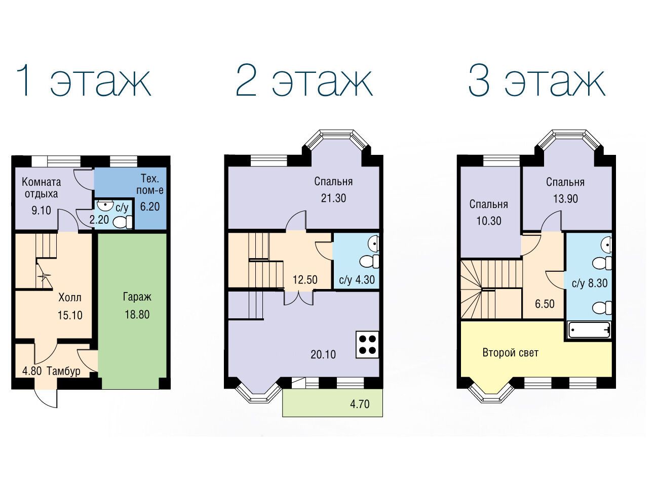 Планировка: 3-комн. квартира 161.90 м² в новостройке Лахта