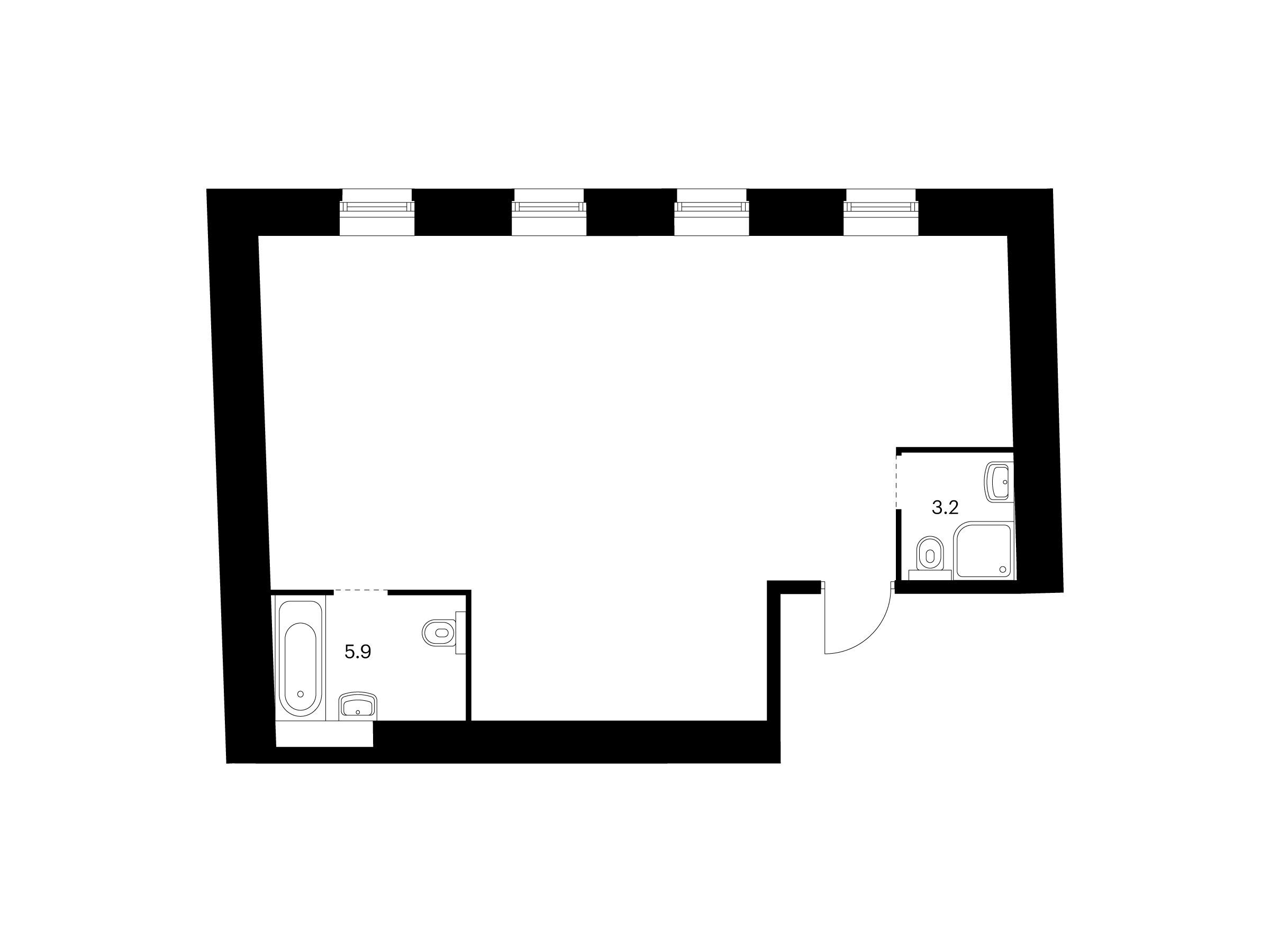 Планировка: 2-комн. квартира 72.00 м² в новостройке Кантемировская 11