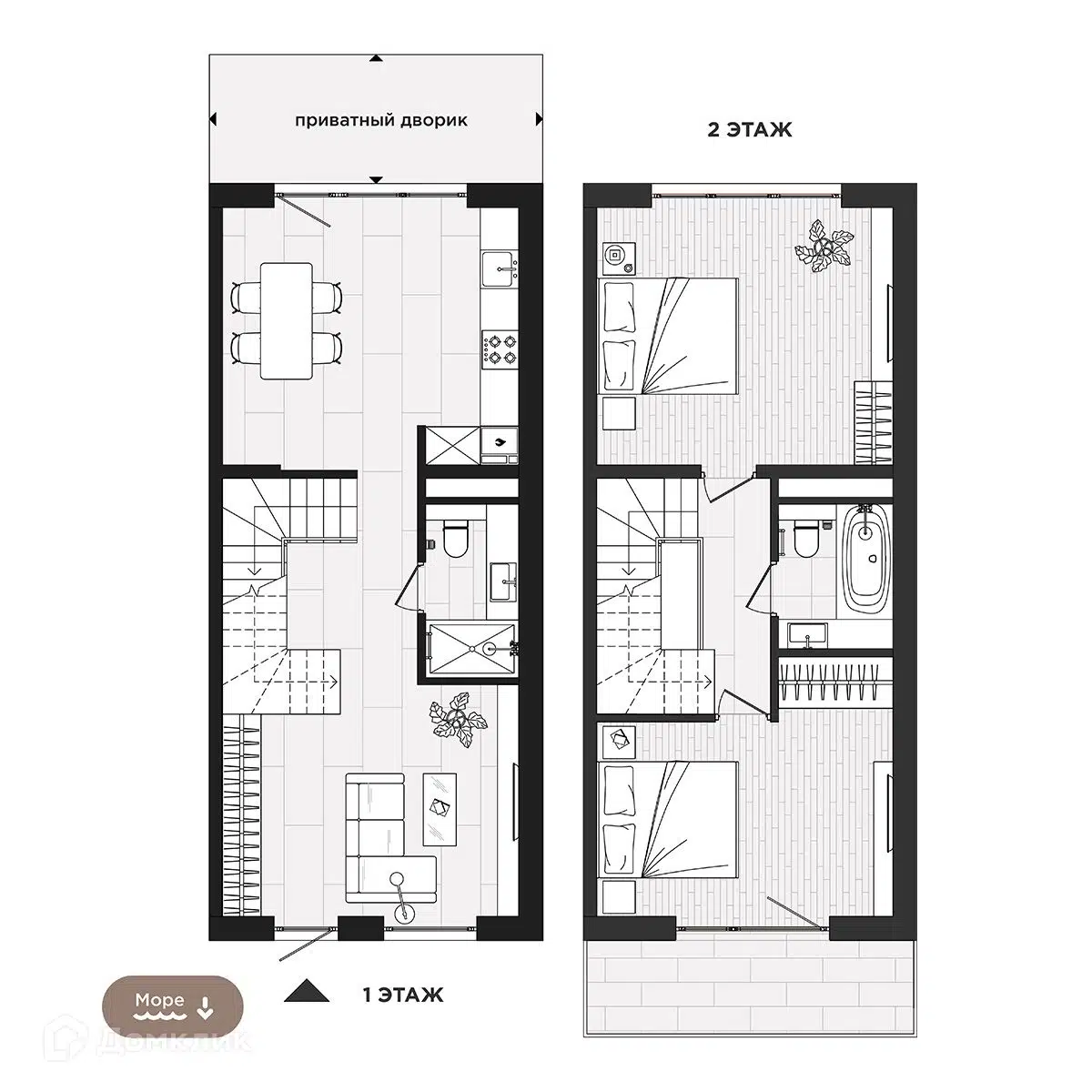 Планировка: 2-комн. квартира 91.80 м² в новостройке ЖК Миндаль